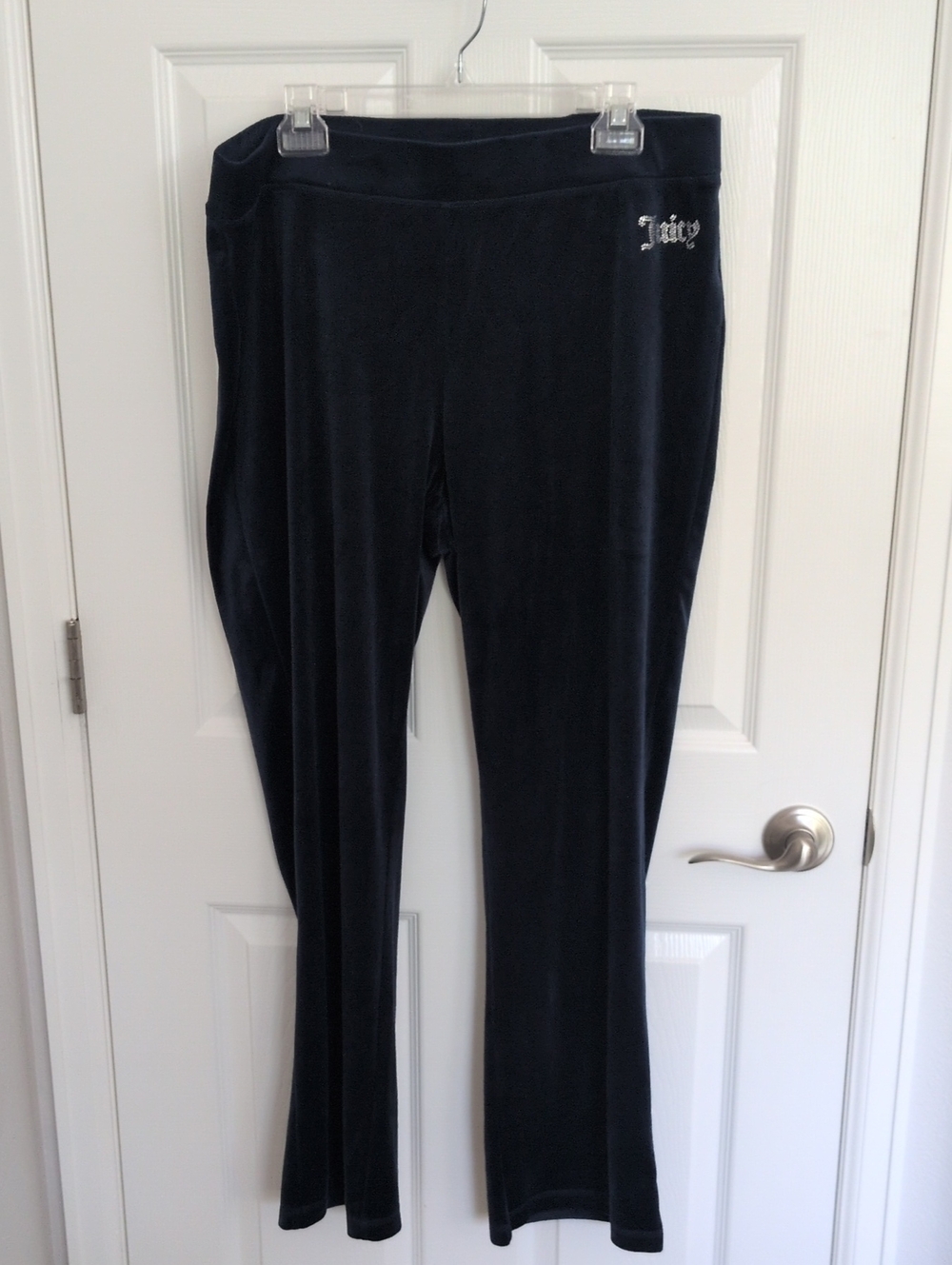 Juicy Couture Blue Velour Pants - Rhinestone Juicy - XL